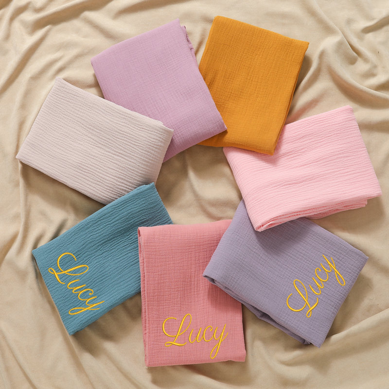 개인화 된 이름 수 놓은 사용자 정의 아기 면화 모슬린 - Swaddle Blanket Muslin 리뷰 및 가격