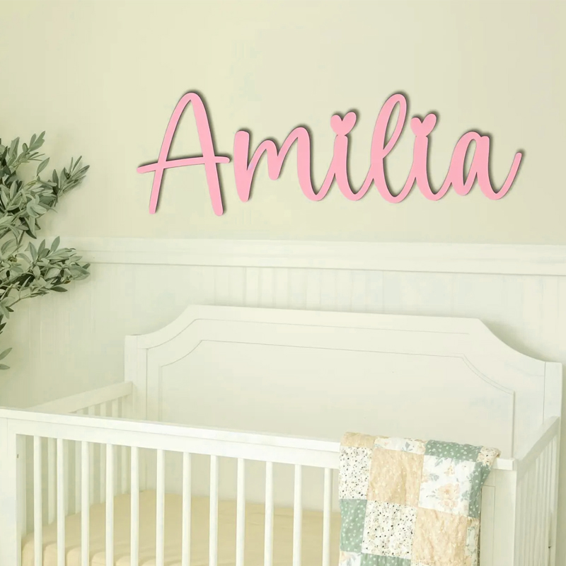 맞춤형 나무 이름표지판 (아기방용), 아기 이름 벽 장 - Baby Nursery Name Wall Art 리뷰 및 가격