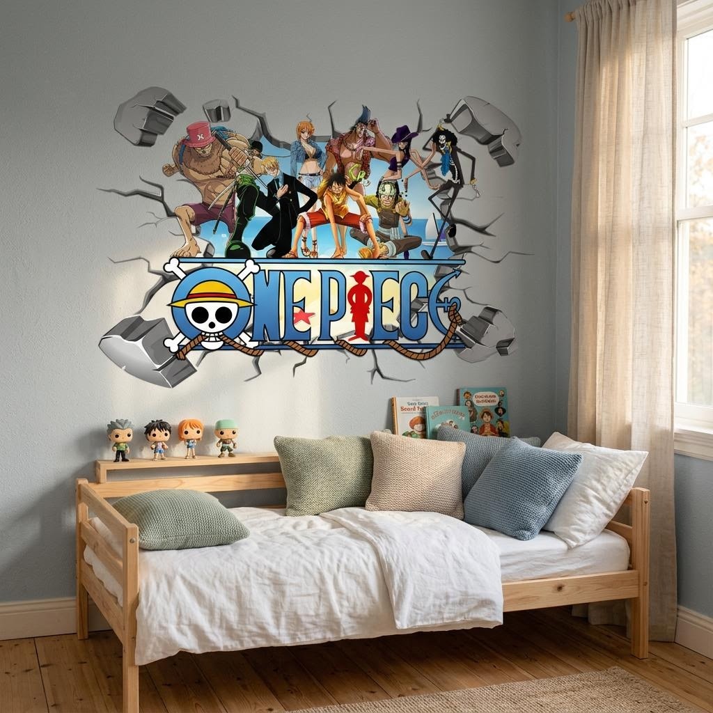 만화 원피스 루피 3D 벽 스티커 어린이 방 장식 홈  - Baby Nursery Wall Mural 리뷰 및 가격
