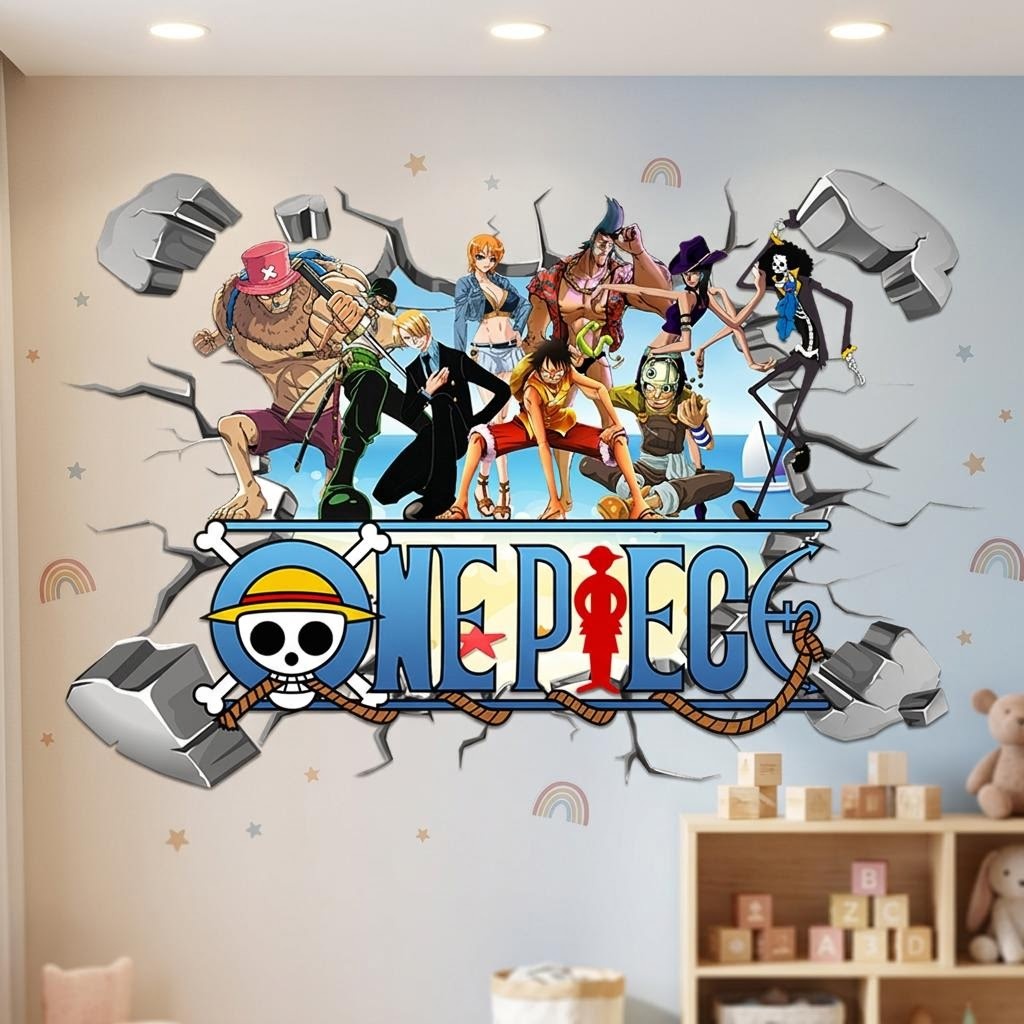 만화 원피스 루피 3D 벽 스티커 어린이 방 장식 홈  - Baby Nursery Wall Mural 리뷰 및 가격