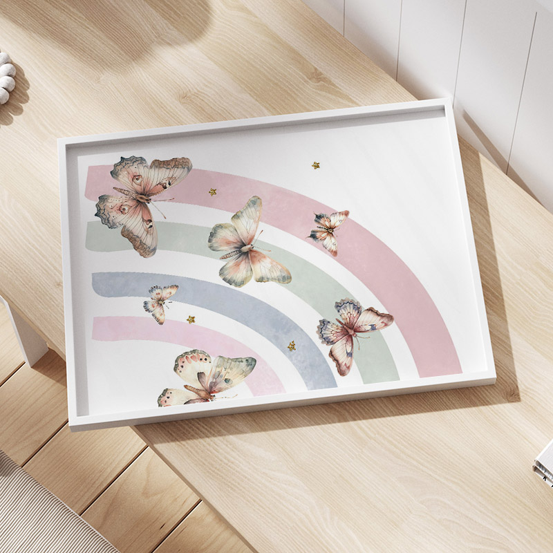 핑크 무지개 나비 사용자 정의 아기 이름 벽 예술 보육 - Baby Nursery Name Wall Art 리뷰 및 가격