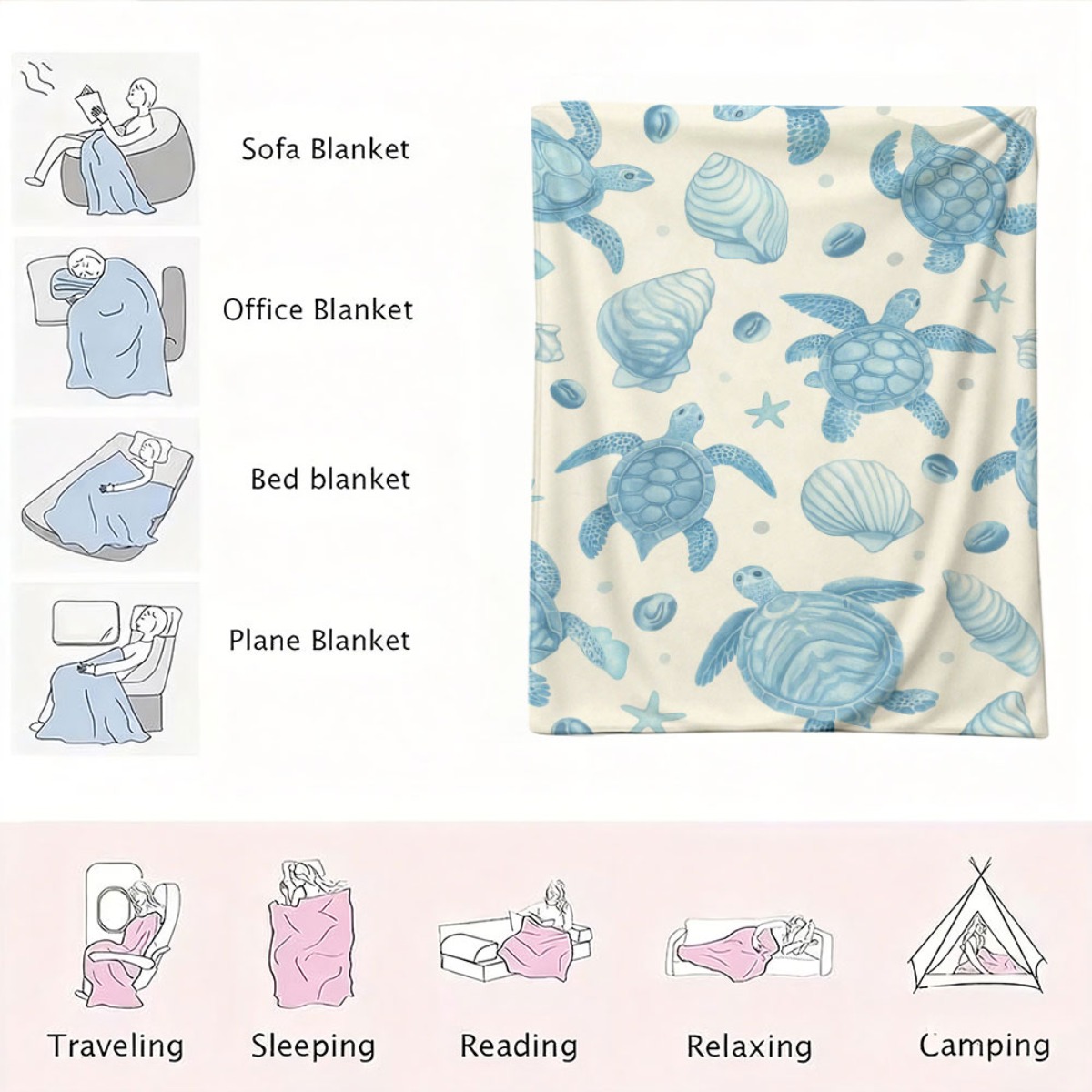 귀여운 바다 테마 거북이 비치 블랭킷, 아기방 장식용, - Baby Nursery In Hospital 리뷰 및 가격