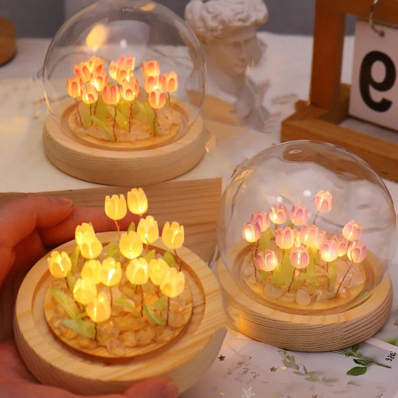 인공 튤립 꽃 밤 빛 장식품 수제 DIY 침대 옆 LE - Baby Nursery Light 리뷰 및 가격