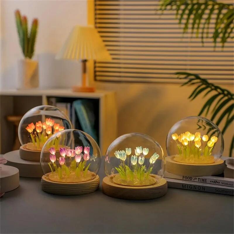인공 튤립 꽃 밤 빛 장식품 수제 DIY 침대 옆 LE - Baby Nursery Light 리뷰 및 가격
