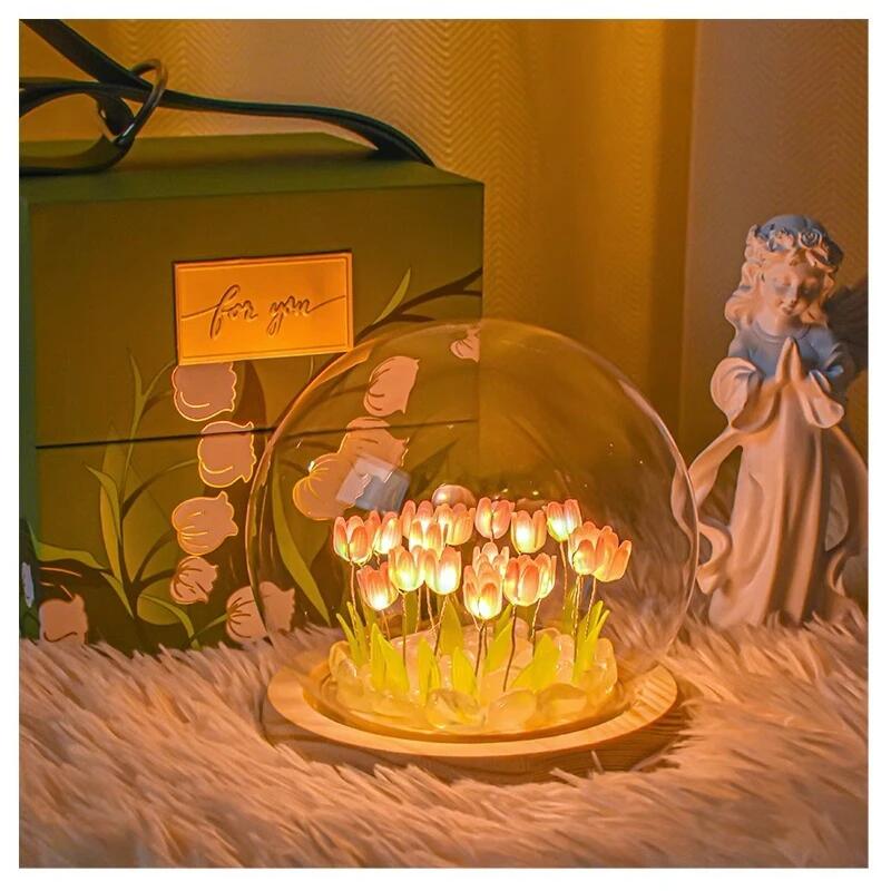 인공 튤립 꽃 밤 빛 장식품 수제 DIY 침대 옆 LE - Baby Nursery Light 리뷰 및 가격