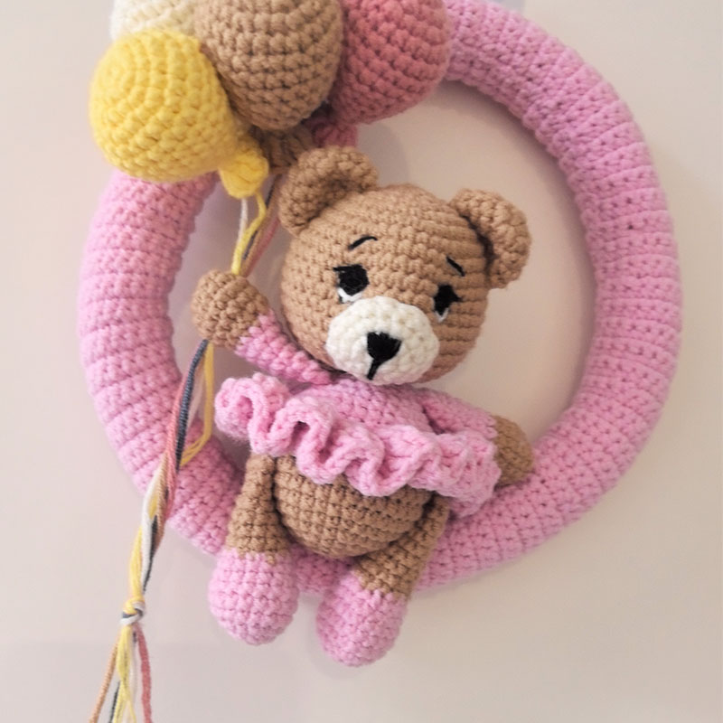 곰과 풍선이 있는 맞춤형 크로셰 이름 화환, 아기를 위 - Baby Nursery Ideas 리뷰 및 가격